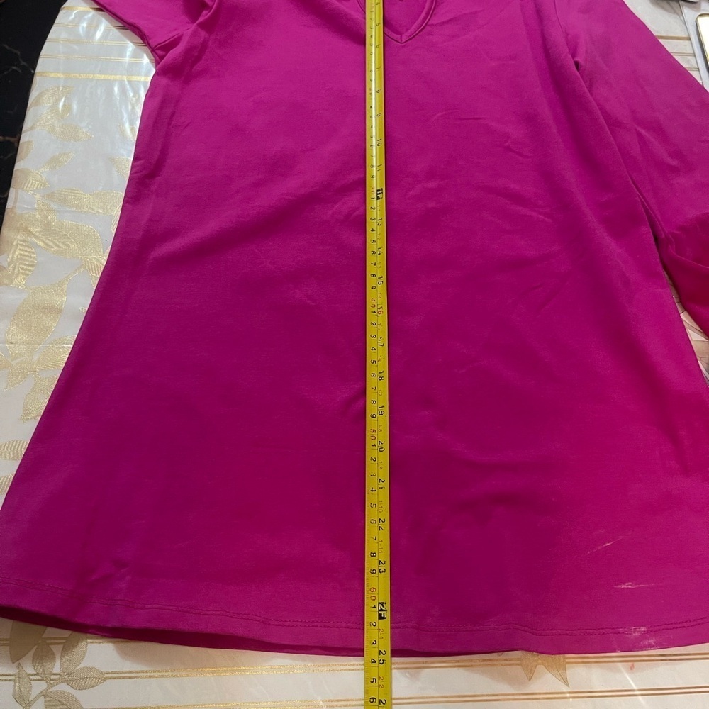 DG2 Diane Gillman Fuchsia Pullover Blouse Tank Top Size XS Flare Sleeves - Picture 7 of 7